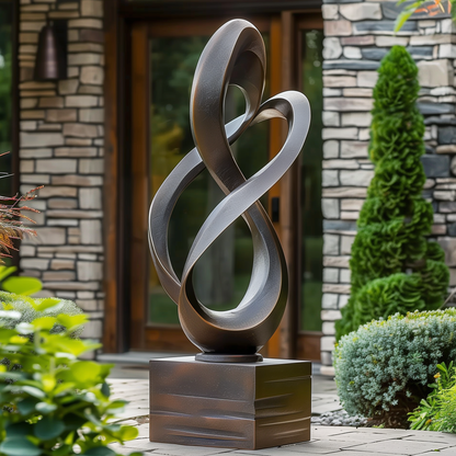 Infinity Loop Abstract Sculpture, Modern Outdoor Art, Large Garden Statue, Handcrafted Metal Infinity Form, Luxury Contemporary Decor