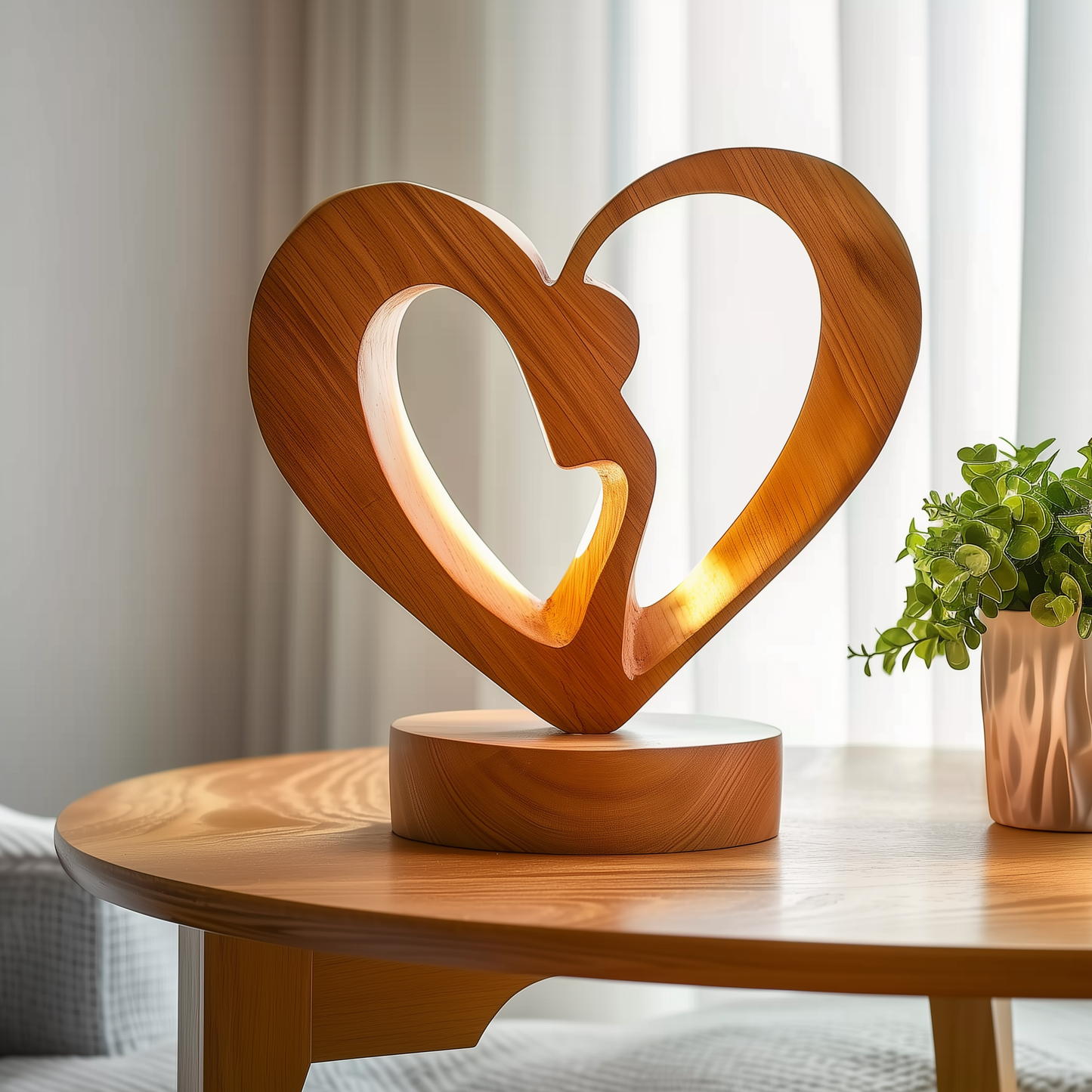 Hand-Carved Wooden Couple Hug Sculpture, Romantic Abstract Love Statue, Anniversary Wedding Gift, Modern Minimal Home Decor