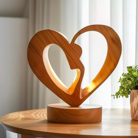 Hand-Carved Wooden Couple Hug Sculpture, Romantic Abstract Love Statue, Anniversary Wedding Gift, Modern Minimal Home Decor