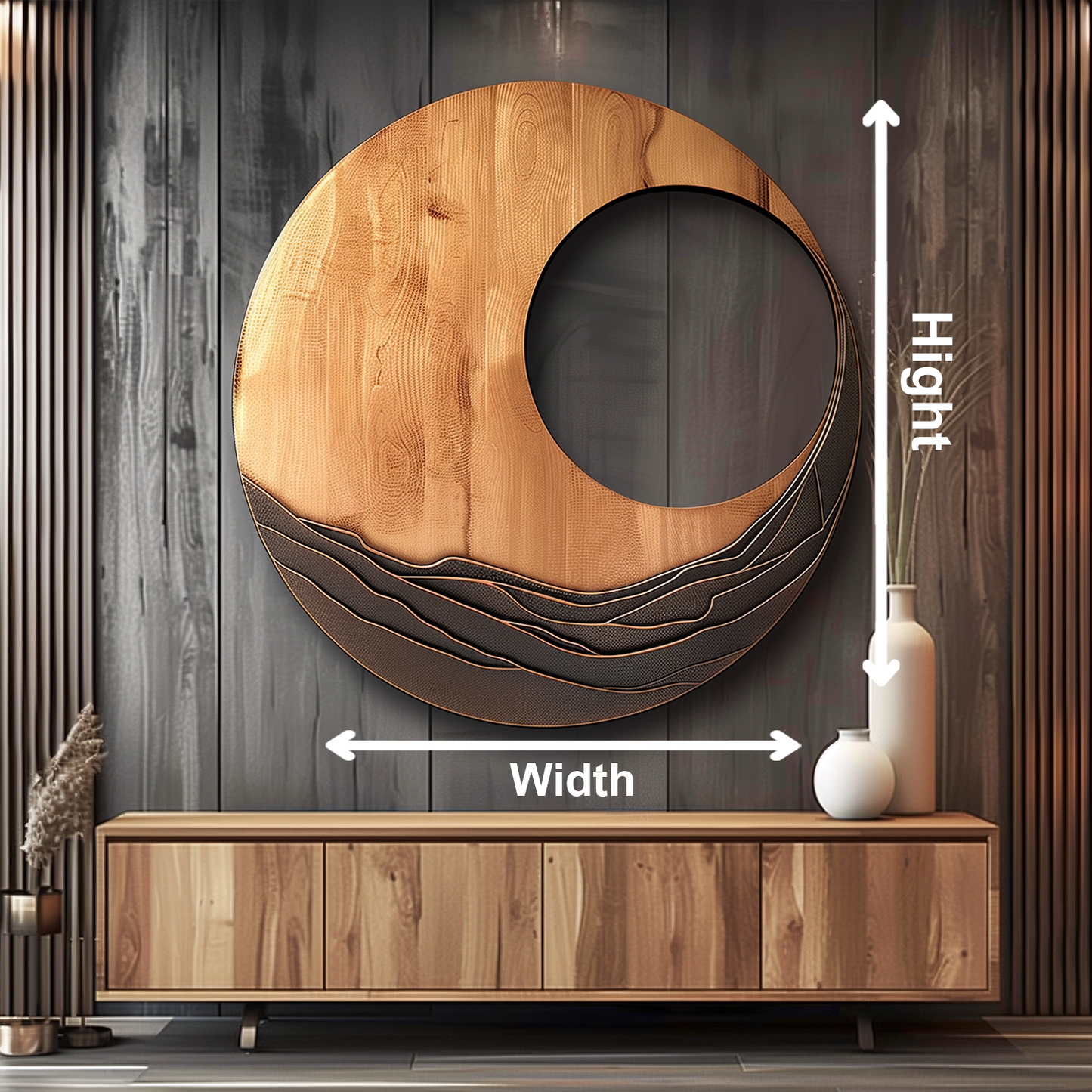 Large Circular Wooden Wall Art Sculpture, Hand Carved Abstract Spiral Wall Decor, Modern Organic Wood Wall Hanging for Living Room