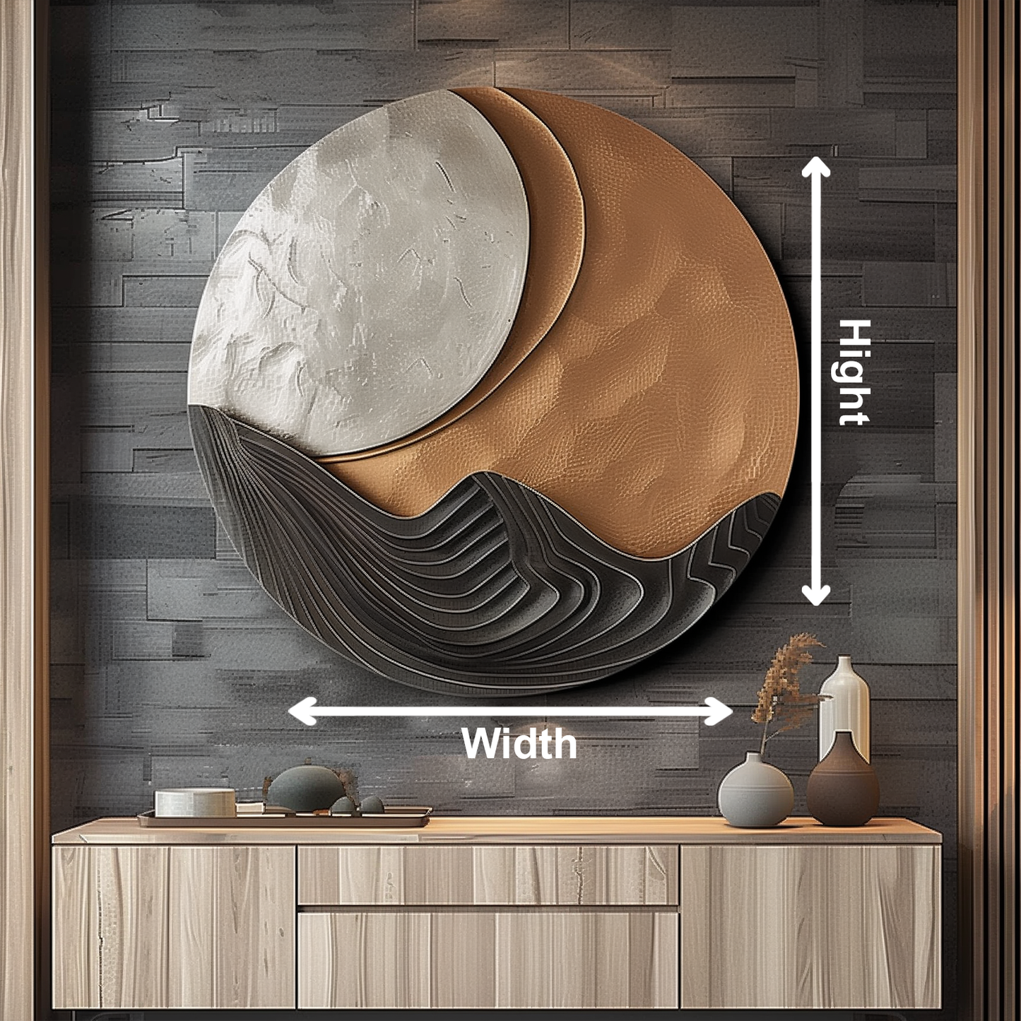 Mountain Moon Wooden Wall Art, Abstract Landscape Sculpture, Hand Carved Wood Wall Decor, Modern Organic Luxury Home Art