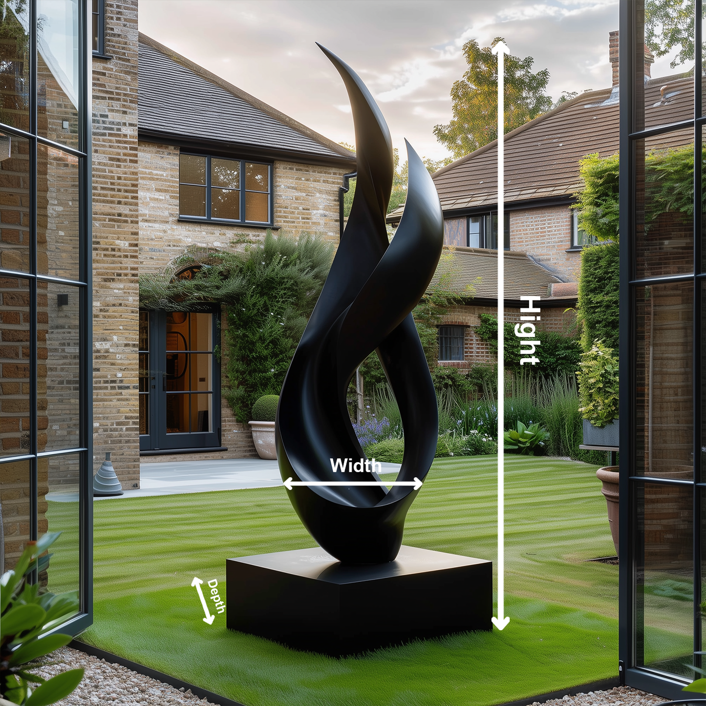 Large Abstract Wooden Infinity Sculpture, Hand Carved Modern Garden Art, Luxury Outdoor Wood Sculpture, Statement Contemporary Decor