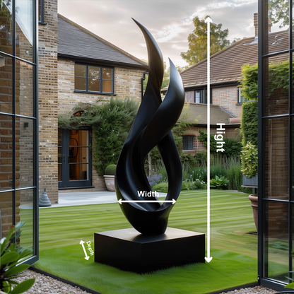 Large Abstract Wooden Infinity Sculpture, Hand Carved Modern Garden Art, Luxury Outdoor Wood Sculpture, Statement Contemporary Decor