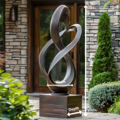 Infinity Loop Abstract Sculpture, Modern Outdoor Art, Large Garden Statue, Handcrafted Metal Infinity Form, Luxury Contemporary Decor