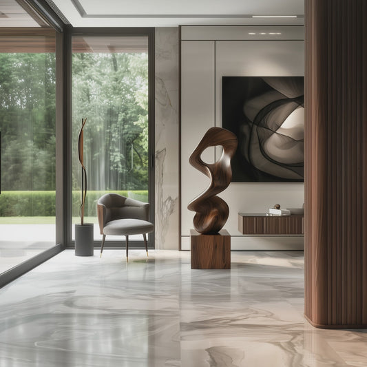 Abstract Organic Wooden Sculpture Hand Carved Solid Wood Hollow Form Modern Luxury Statement Home Decor